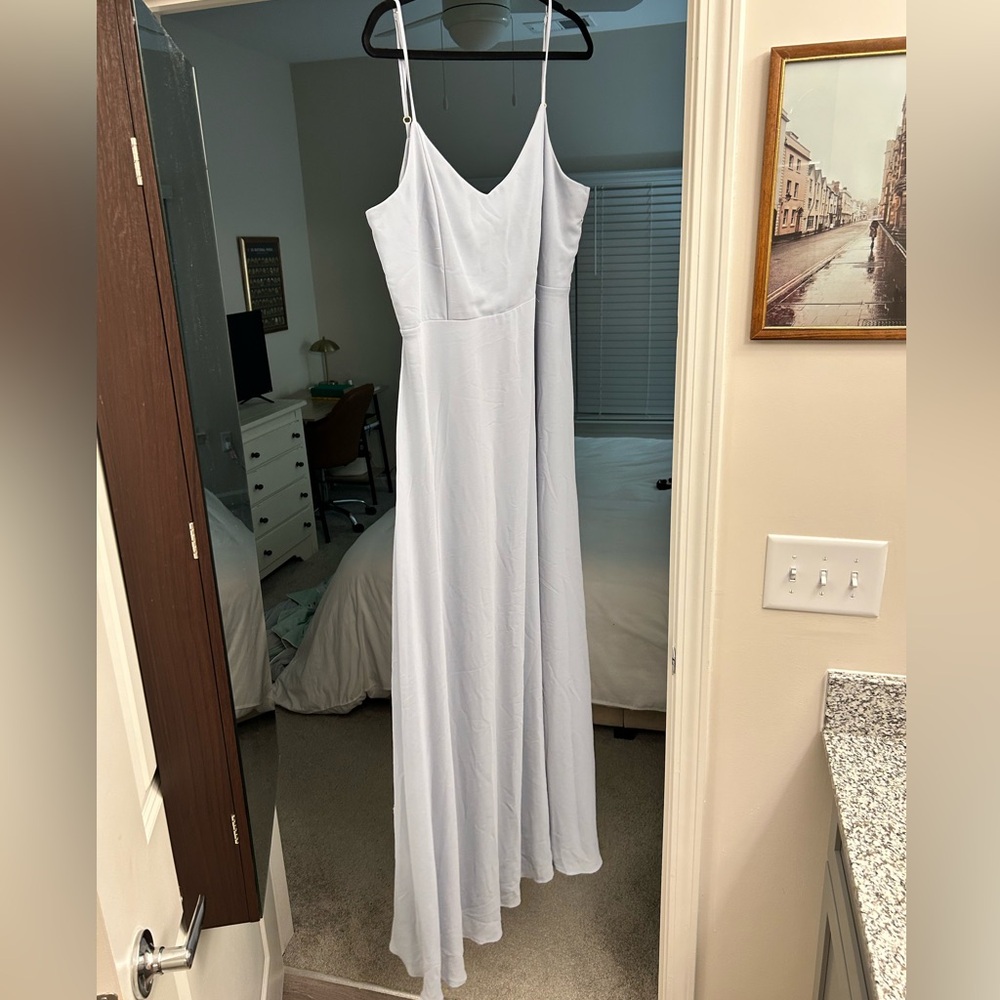 Show me your mumu steel blue chiffon dress for bridesmaid!